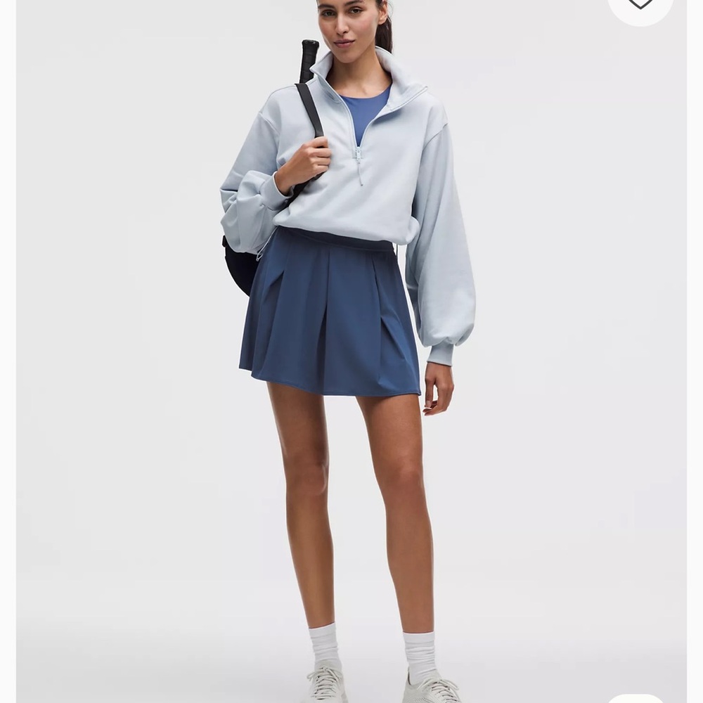 NWT lululemon Angled-Pleat High-Rise Tennis Skirt, Blue twill, Large